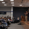  Enrique Alfaro Ramírez, candidato de Movimiento Ciudadano en visita con estudiantes de CUCEA
