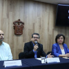 maestro José Alberto Castellanos Gutiérrez, doctora Elia Marúm Espinosa y doctor Óscar Felipe García 